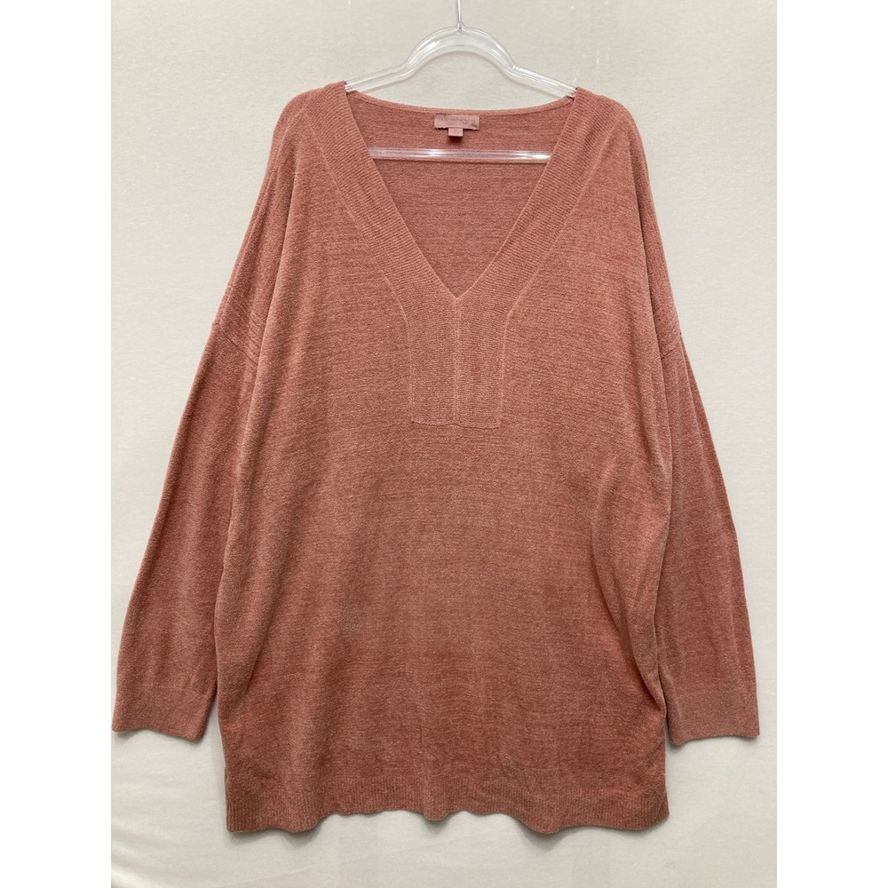 Barefoot Dreams V-Neck Pullover Sweater 3X Pink CozyChic Soft Comfy Relaxed